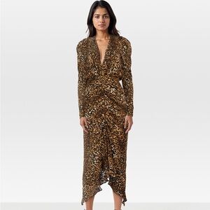 Ronny Kobo Leopard Long Sleeve Dress - Sz M